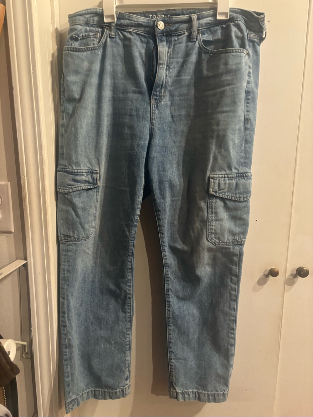 torrid Light Wash Denim Cargo Pants